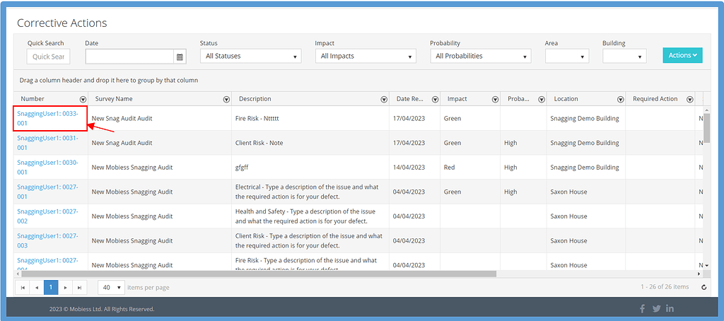Snag App: How to Edit Corrective Actions (Web) - Snag App - Mobiess